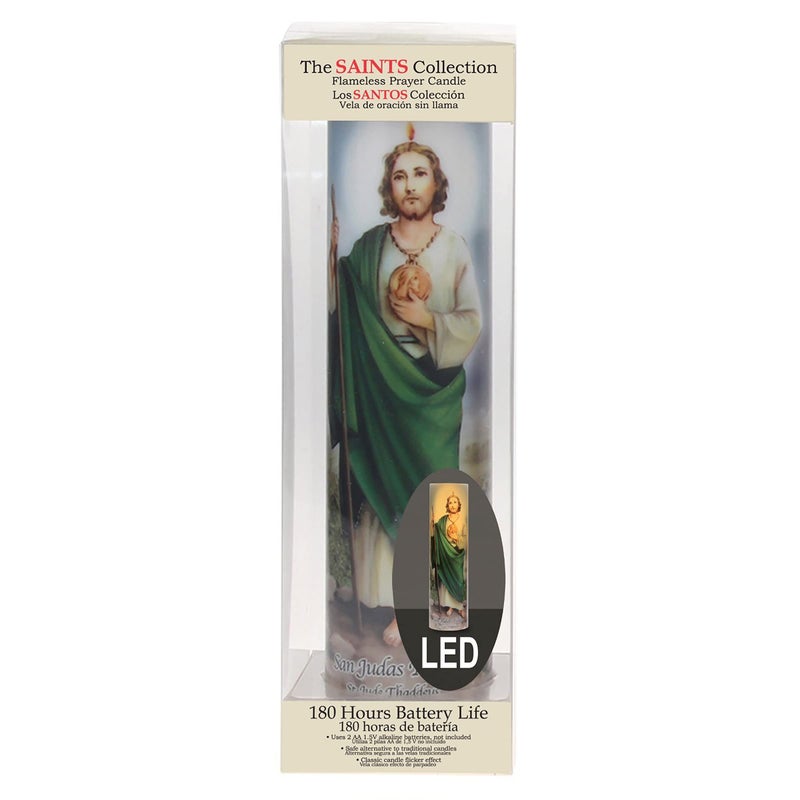 Stonebriar St. Jude Flameless LED Devotional Prayer Candle with Automatic Timer - Image 5